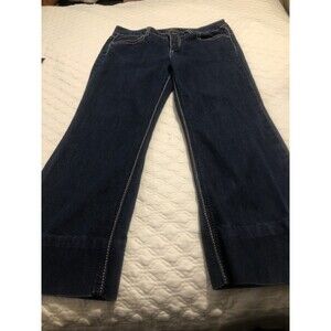 Nine West Womens Jeans 10 Blue  Skinny Dark Wash Denim W/Bling & Thick Thread
